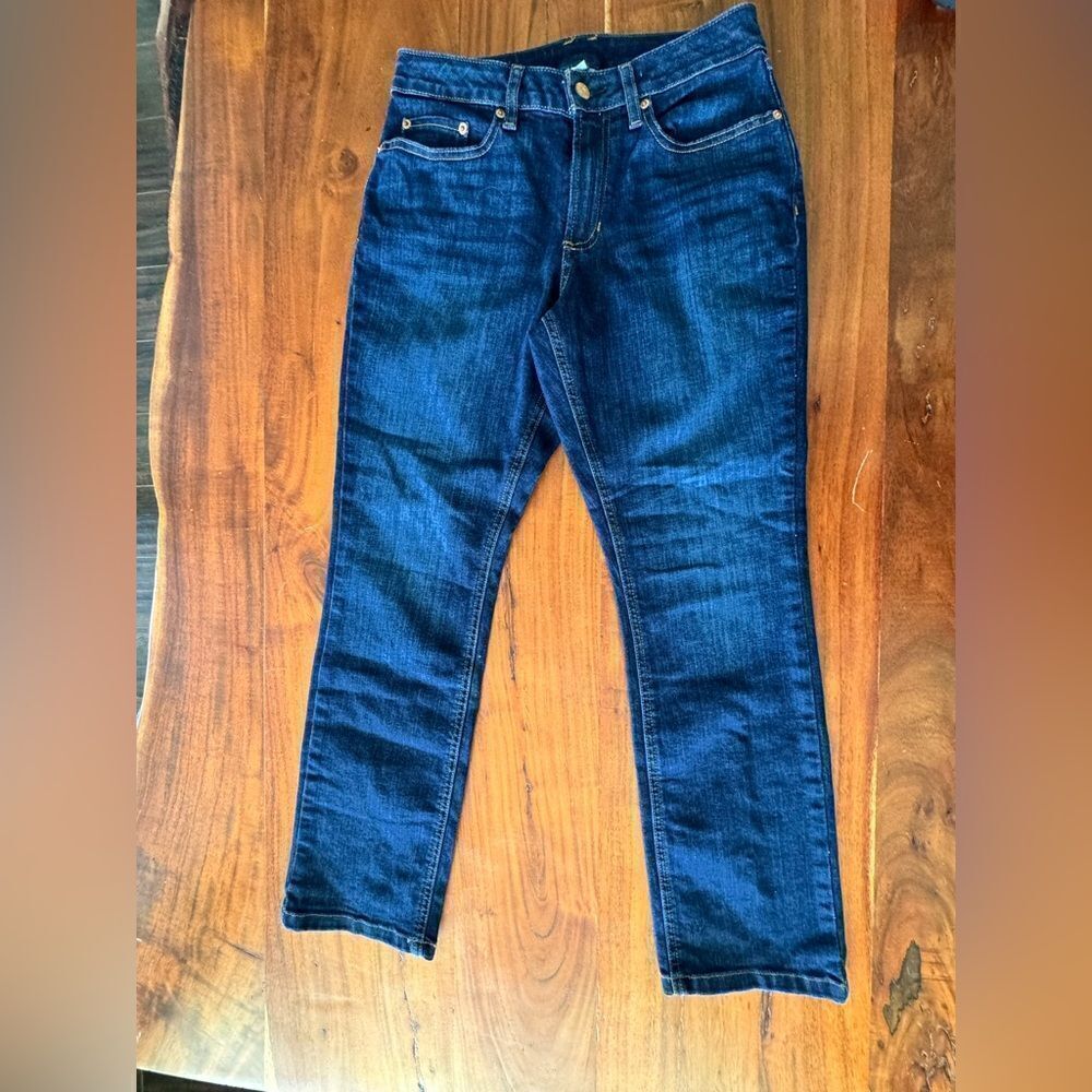 LL BEAN Women's BeanFlex Jeans, Mid-Rise Straight-Leg sz 8P